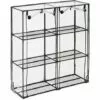Relaxdays Serre De Jardin 6 étagères, Bâche PVC, Structure En Acier, 2 Portes, HLP : 152 X 143 X 45 cm, Transparent/noir