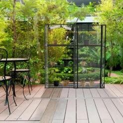 Relaxdays Serre De Jardin 6 étagères, Bâche PVC, Structure En Acier, 2 Portes, HLP : 152 X 143 X 45 cm, Transparent/noir -Serre de jardin Boutique 61313983 3