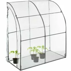 Relaxdays Serre De Jardin Pour Tomates, Bâche PVC, Facilement Accessible, HxLxP : 215 X 200 X 100 Cm, Transparent/noir