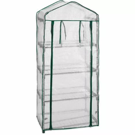 Relaxdays Serre De Balcon, Métal & Bâche En PE, Avec Portes Et Filet, H X L X P : 159 X 70 X 49 cm, Vert/blanc 2 Relaxdays Serre De Balcon, Métal & Bâche En PE, Avec Portes Et Filet, H X L X P : 159 X 70 X 49 cm, Vert/blanc – Image 2