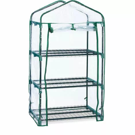 Relaxdays Serre De Balcon, Métal Et PVC, Taille Compacte, Avec Bâche, HxLxP : 127 X 69 X 49 cm, Verte/transparente 1 Relaxdays Serre De Balcon, Métal Et PVC, Taille Compacte, Avec Bâche, HxLxP : 127 X 69 X 49 cm, Verte/transparente