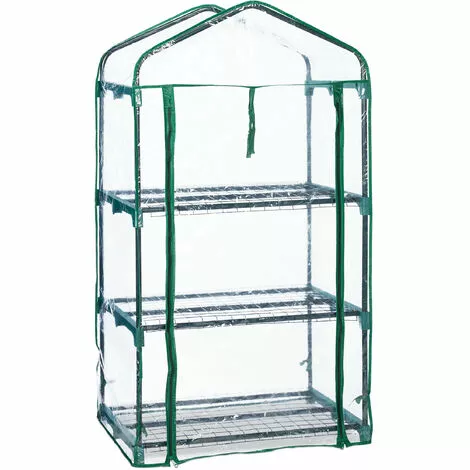 Relaxdays Serre De Balcon, Métal Et PVC, Taille Compacte, Avec Bâche, HxLxP : 127 X 69 X 49 cm, Verte/transparente 2 Relaxdays Serre De Balcon, Métal Et PVC, Taille Compacte, Avec Bâche, HxLxP : 127 X 69 X 49 cm, Verte/transparente – Image 2