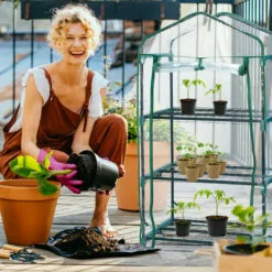 Relaxdays Serre De Balcon, Métal Et PVC, Taille Compacte, Avec Bâche, HxLxP : 127 X 69 X 49 cm, Verte/transparente 8 Relaxdays Serre De Balcon, Métal Et PVC, Taille Compacte, Avec Bâche, HxLxP : 127 X 69 X 49 cm, Verte/transparente -Serre de jardin Boutique 61314286 4