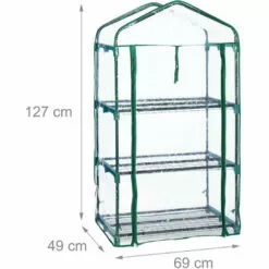 Relaxdays Serre De Balcon, Métal Et PVC, Taille Compacte, Avec Bâche, HxLxP : 127 X 69 X 49 cm, Verte/transparente 9 Relaxdays Serre De Balcon, Métal Et PVC, Taille Compacte, Avec Bâche, HxLxP : 127 X 69 X 49 cm, Verte/transparente -Serre de jardin Boutique 61314286 5