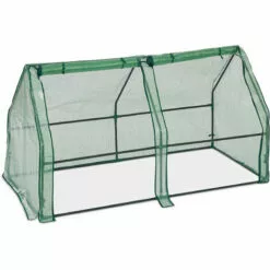 Relaxdays, Serre Avec Bâche, Deux Portes, Toit Pointu, Abri En PE, H X L X P : 90 X 180 X 90 cm, Vert