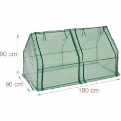 Relaxdays, Serre Avec Bâche, Deux Portes, Toit Pointu, Abri En PE, H X L X P : 90 X 180 X 90 cm, Vert -Serre de jardin Boutique 61314341 5