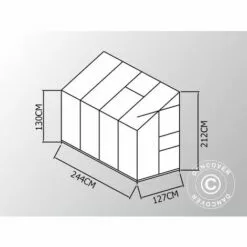 DANCOVER Serre Adossée Polycarbonate ZEN 3,1m², 1,27x2,44x2,12m, Vert - Vert -Serre de jardin Boutique 62023072 5