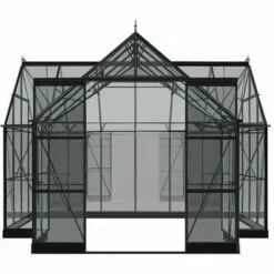 HALLS Serre De Jardin Garden Room Verre Trempé 12.90m², Couleur Noir, Base Sans Base - Noir