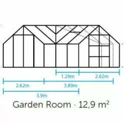 HALLS Serre De Jardin Garden Room Verre Trempé 12.90m², Couleur Noir, Base Sans Base - Noir -Serre de jardin Boutique 63225532 5