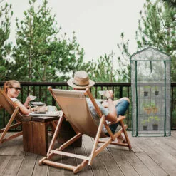 Relaxdays Serre De Balcon, Métal Et PE, 4 Niveaux, Avec Bâche, H X L X P : 159 X 69 X 49 cm, Vert/blanc -Serre de jardin Boutique 63553834 3