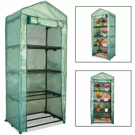 EINFEBEN Serre De Jardin Balcon Terrasse Serre Pour Tomates Acier PVC Imperméable Anti-UV Transparent 70*50*160CM Vert - Vert 1 EINFEBEN Serre De Jardin Balcon Terrasse Serre Pour Tomates Acier PVC Imperméable Anti-UV Transparent 70*50*160CM Vert - Vert
