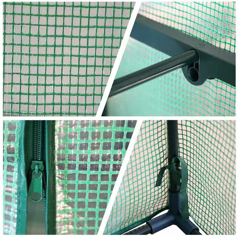 EINFEBEN Serre De Jardin Balcon Terrasse Serre Pour Tomates Acier PVC Imperméable Anti-UV Transparent 70*50*160CM Vert - Vert 2 EINFEBEN Serre De Jardin Balcon Terrasse Serre Pour Tomates Acier PVC Imperméable Anti-UV Transparent 70*50*160CM Vert - Vert – Image 2
