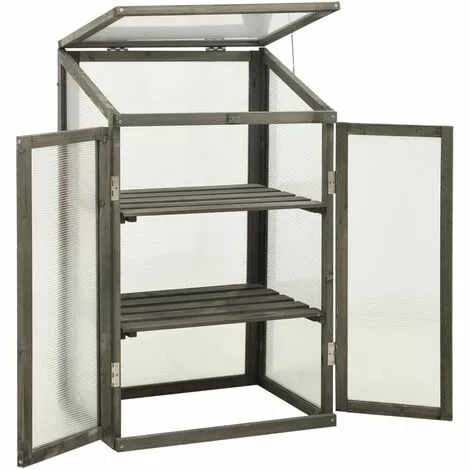 SUPERMARKET Serre 60x45x100 Cm Bois De Sapin SUHB-314849 2 SUPERMARKET Serre 60x45x100 Cm Bois De Sapin SUHB-314849 – Image 2