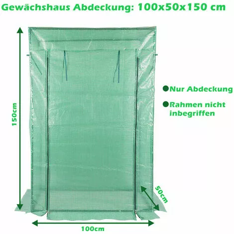 SWANEW Serre De Jardin PE Film Grillagé, Pour Jardin Et Balcon (100x50x150cm) - Vert 2 SWANEW Serre De Jardin PE Film Grillagé, Pour Jardin Et Balcon (100x50x150cm) - Vert – Image 2