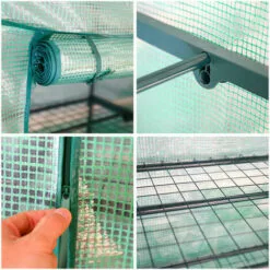 EINFEBEN Serre De Jardin Balcon étagère Serre 4 Niveaux 0,7L X 0,5l X 1,6H M Acier Galvanisé Bâche Amovible PE Haute Densité Vert - Vert -Serre de jardin Boutique 63762697 3