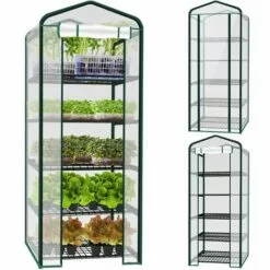 2DISTRIBUTION Serre Tunnel De Jardin Balcon 5 Niveaux 1.95 X 07 X 0.5 M -Serre de jardin Boutique 63776506 5