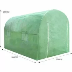 MONSTER SHOP Serre De Jardin Polytunnel Fenêtres Portes Galvanisés Couverture En PE Cadre En Métal Extérieur Plantes Diamètre 19mm | 3m X 2m - Vert 9 MONSTER SHOP Serre De Jardin Polytunnel Fenêtres Portes Galvanisés Couverture En PE Cadre En Métal Extérieur Plantes Diamètre 19mm | 3m X 2m - Vert -Serre de jardin Boutique 64572545 5