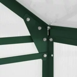 MONSTER SHOP Serre De Jardin Avec Base 1.9mx3.1m Cadre Aluminium Avec Fenêtre Et Porte Coulissante Jardinerie Plantes & Étagères - Vert -Serre de jardin Boutique 64910136 4