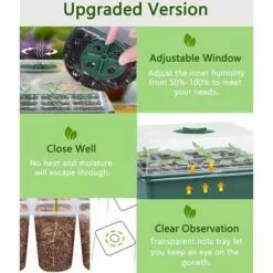 OSQI Mini Serre Pour Plantes, 6 Pièces 72 Cellules Plateau De Semis D'intérieur Plateau De Semis Boîte De Culture De Pépinière Avec Couverture Durable Et Ventilation 7 OSQI Mini Serre Pour Plantes, 6 Pièces 72 Cellules Plateau De Semis D'intérieur Plateau De Semis Boîte De Culture De Pépinière Avec Couverture Durable Et Ventilation -Serre de jardin Boutique 65501093 3