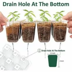 OSQI Mini Serre Pour Plantes, 10 Pièces 120 Cellules Plateau De Semis Intérieur Avec Couvercles Surélevés, Plateau De Semis Pépinière Boîte De Culture Durable, 20 étiquettes, 2 Outils -Serre de jardin Boutique 65501223 4