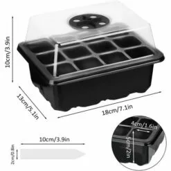 OSQI Plateau De Semis, Mini Plateaux De Germination Pour Plantes De Serre Avec Couvercle, Pots De Culture D'intérieur, Plateau De Semis Pour Démarrer La Croissance De La Germination En Serre (lot De 10) -Serre de jardin Boutique 65501973 5