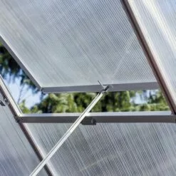 MONSTER SHOP Serre De Jardin Avec Base 1.8mx2.4m Cadre Aluminium Avec Fenêtre Et Porte Coulissante Jardinerie Plantes - Gris -Serre de jardin Boutique 65532253 3