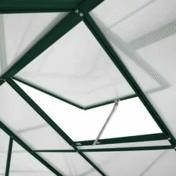 MONSTER SHOP Serre De Jardin Avec Base 1.9mx1.9m Cadre Aluminium Avec Fenêtre Et Porte Coulissante Jardinerie Plantes Vert - Vert -Serre de jardin Boutique 65722075 4