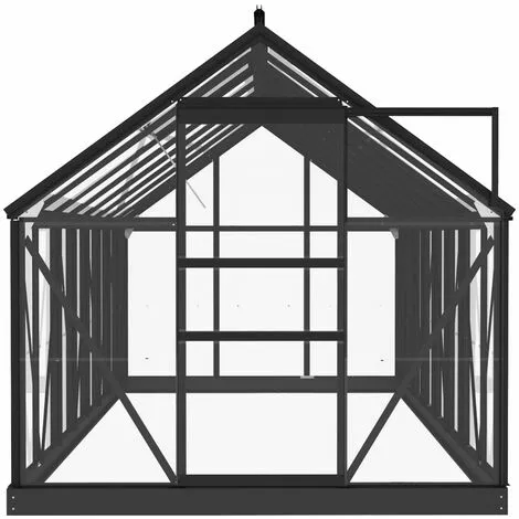 LES TENDANCES Serre En Verre Anthracite 155x395,5x191 Cm Aluminium 4 LES TENDANCES Serre En Verre Anthracite 155x395,5x191 Cm Aluminium – Image 4
