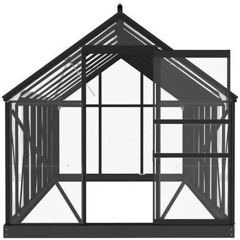 LES TENDANCES Serre En Verre Anthracite 155x395,5x191 Cm Aluminium 5 LES TENDANCES Serre En Verre Anthracite 155x395,5x191 Cm Aluminium – Image 5