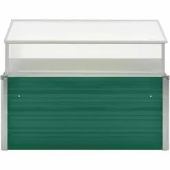 LES TENDANCES Serre Vert 100x100x77 Cm Acier Galvanisé -Serre de jardin Boutique 66916812 4