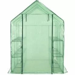 LES TENDANCES Serre De Plain-pied Avec 12 étagères Acier 143x214x196 Cm -Serre de jardin Boutique 66923393 4
