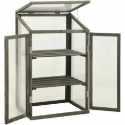 LES TENDANCES Serre 60x45x100 Cm Bois De Sapin -Serre de jardin Boutique 66924221 4