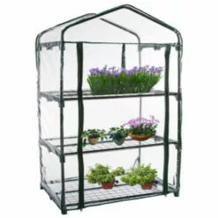 YIENJAOY Mini Serre Et Serre De Balcon, AGILITY Couverture De Jardin à Effet De Serre Pour Plantes De Maison à 2 Niveaux PVC étanche Mini Couverture De Jardin Anti-ultraviolets Pour La Décoration De La Maison (sans Cadre En Fer)-69*49*155