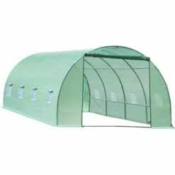 HOMCOM Serre De Jardin Tunnel 6L X 3l X 2H M Châssis Tubulaire Acier Galvanisé Renforcé 2,5 Cm 8 Fenêtres 1 Porte Vert - Vert