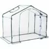Outsunny Serre De Jardin Balcon Terrasse Serre Pour Tomates 1,8L X 1l X 1,68H M Acier PVC Imperméable Transparent Vert - Transparent