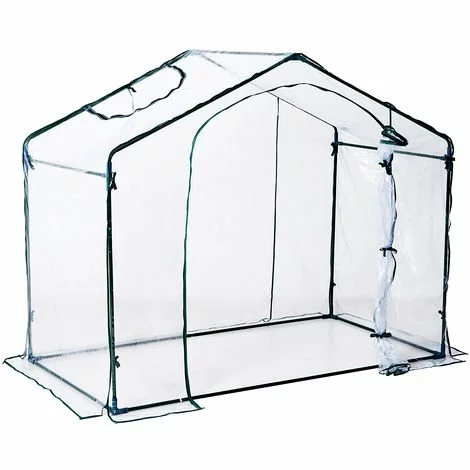 Outsunny Serre De Jardin Balcon Terrasse Serre Pour Tomates 1,8L X 1l X 1,68H M Acier PVC Imperméable Transparent Vert - Transparent 1 Outsunny Serre De Jardin Balcon Terrasse Serre Pour Tomates 1,8L X 1l X 1,68H M Acier PVC Imperméable Transparent Vert - Transparent