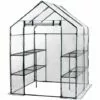 Serre De Jardin Avec Bâche Armée Transparent PVC Gardiun Double Leaf 143x143x195 Cm