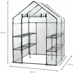Serre De Jardin Avec Bâche Armée Transparent PVC Gardiun Double Leaf 143x143x195 Cm -Serre de jardin Boutique 7266160 5