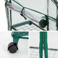 TECTAKE Serre De Jardin 0,36 M² Avec Bâche Souple Transparent - Blanc Transparent -Serre de jardin Boutique 7514193 4