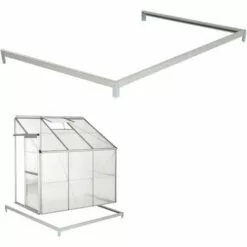 TECTAKE Serre De Jardin Polycarbonate Adoss?e 2,39 M² + 1 Embase En Acier - Blanc Transparent -Serre de jardin Boutique 7514489 3
