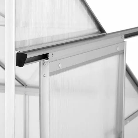 TECTAKE Serre De Jardin Polycarbonate Adoss?e 2,39 M² + 1 Lucarne - Blanc Transparent 4 TECTAKE Serre De Jardin Polycarbonate Adoss?e 2,39 M² + 1 Lucarne - Blanc Transparent – Image 4