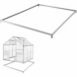 TECTAKE Serre De Jardin Polycarbonate 3,7 M² + 1 Embase En Acier - Blanc Transparent -Serre de jardin Boutique 7514492 4
