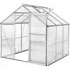 TECTAKE Serre De Jardin Polycarbonate 3,7 M² + 1 Lucarne - Blanc Transparent