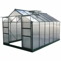 HABITAT ET JARDIN Serre Jardin Polycarbonate "Dahlia" - 9,24 M² - Vert Sapin